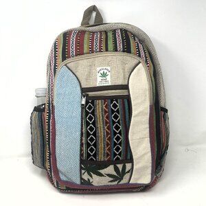Unique Design100% Himalayan Hemp Backpack multi Pockets Handmade Nepal